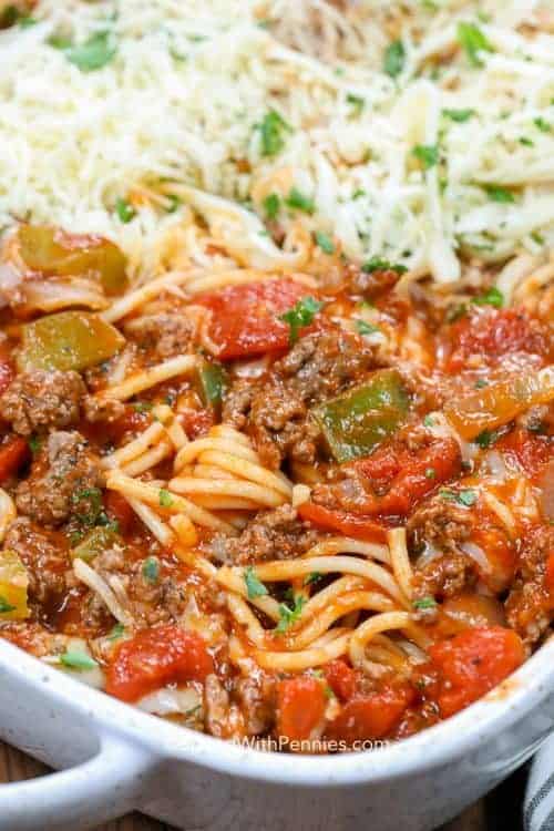 Baked Spaghetti Casserole Easy To Make - Spend With Pennies
