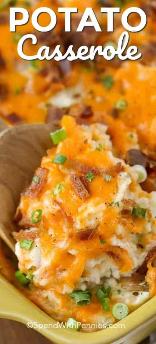 potato casserole being served