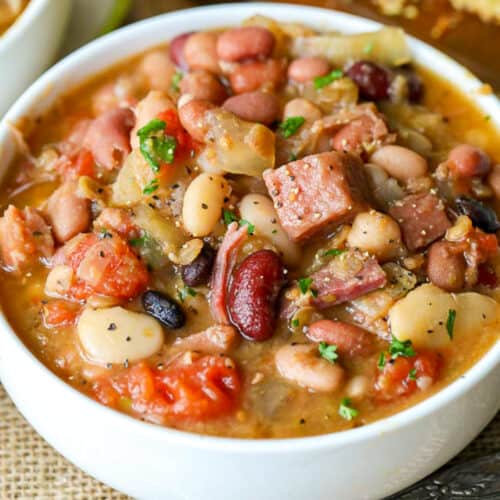 a bowl of bean soup