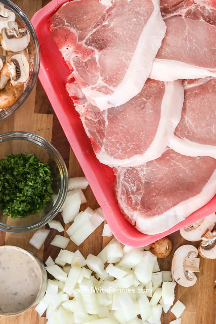 raw ingredients for Instant Pot Pork Chops