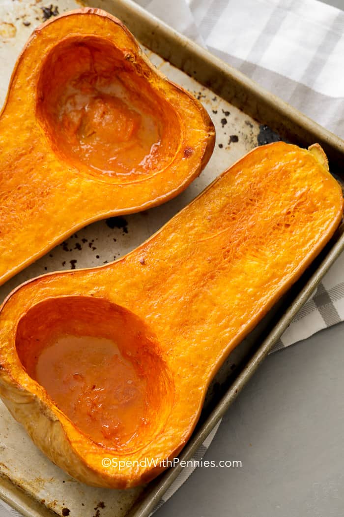 Butternut Squash baked on a pan