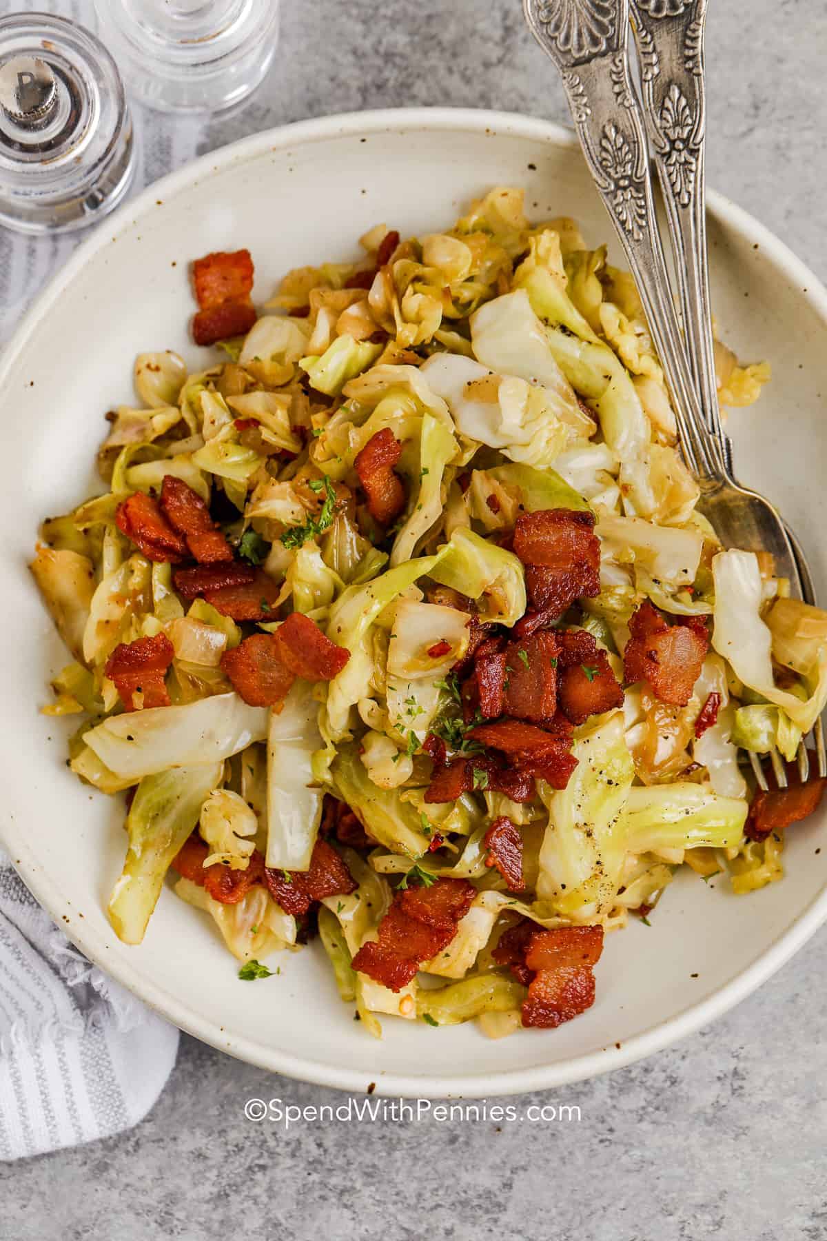 a plate of fried cabbage