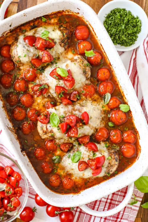 Bruschetta Chicken (oven baked) - Spend With Pennies