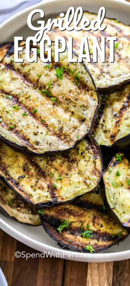 Grilled Eggplant with a title