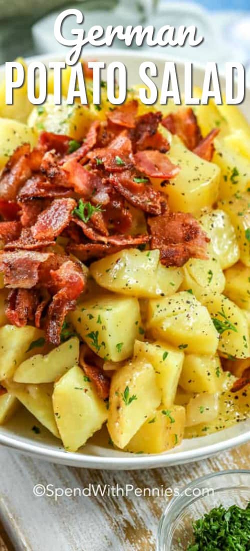 German Potato Salad shown with a title