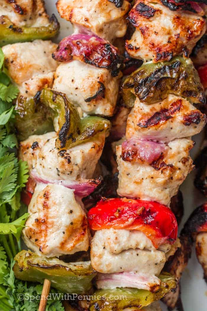 Grilled Marinated Vegetable Kabobs - Spend With Pennies