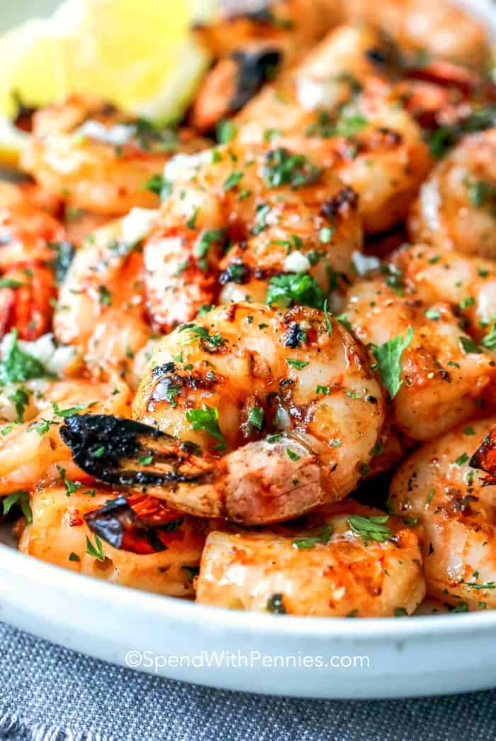 Garlic Grilled Shrimp - Spend With Pennies