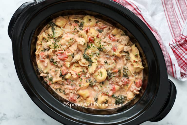 Creamy Crockpot Tortellini {Creamy & Delicious} Spend With Pennies