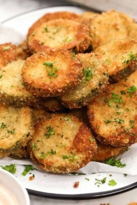 fried zucchini on a plate