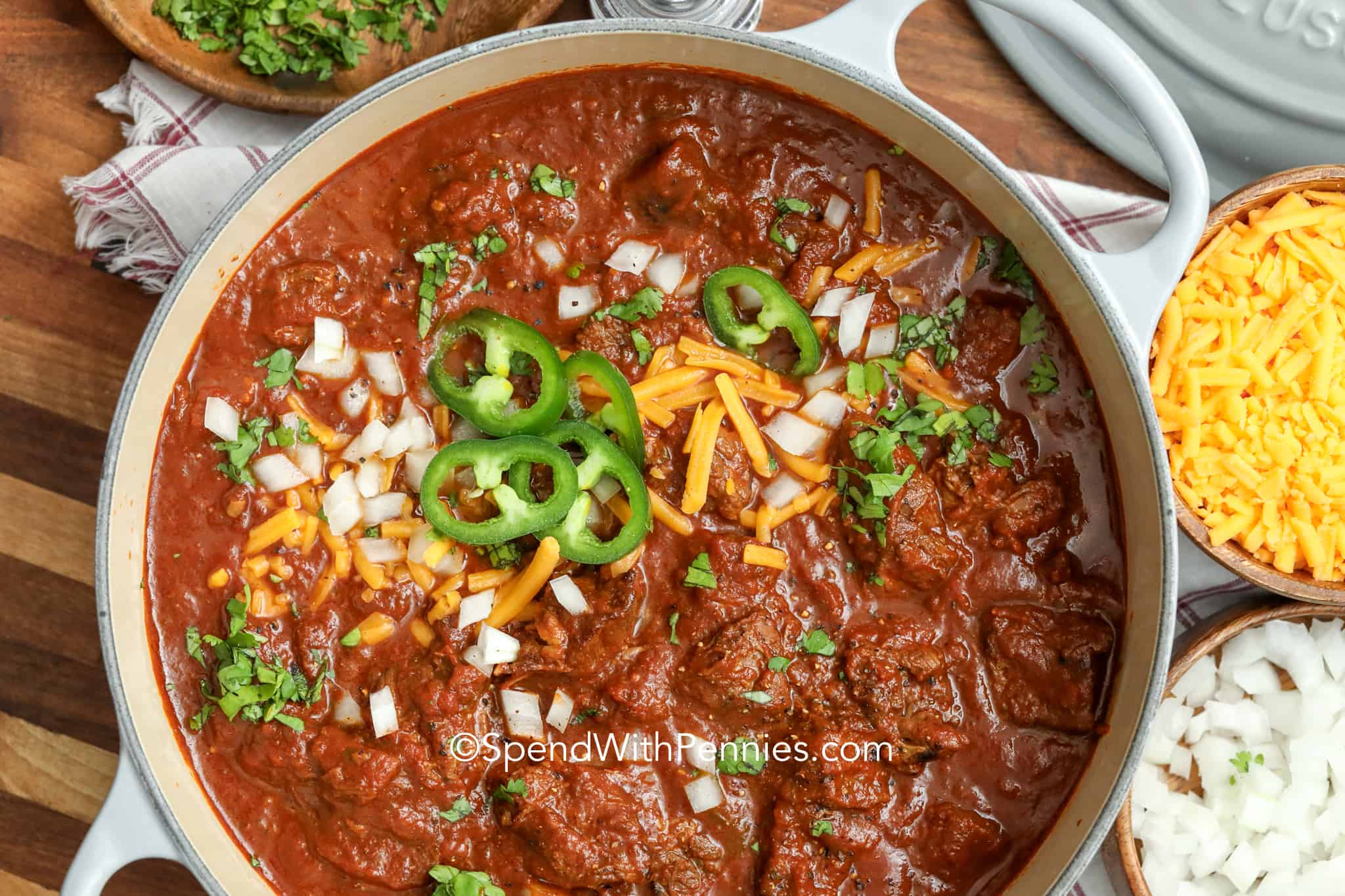 Texas Chili {Perfect for a Crowd} Spend With Pennies