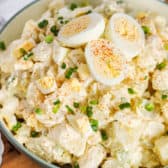 Deviled Egg Potato Salad in a bowl