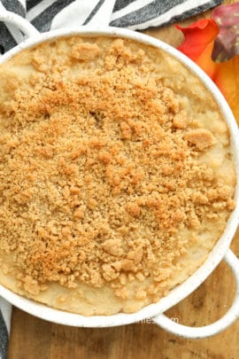 Turnip casserole in a white dish
