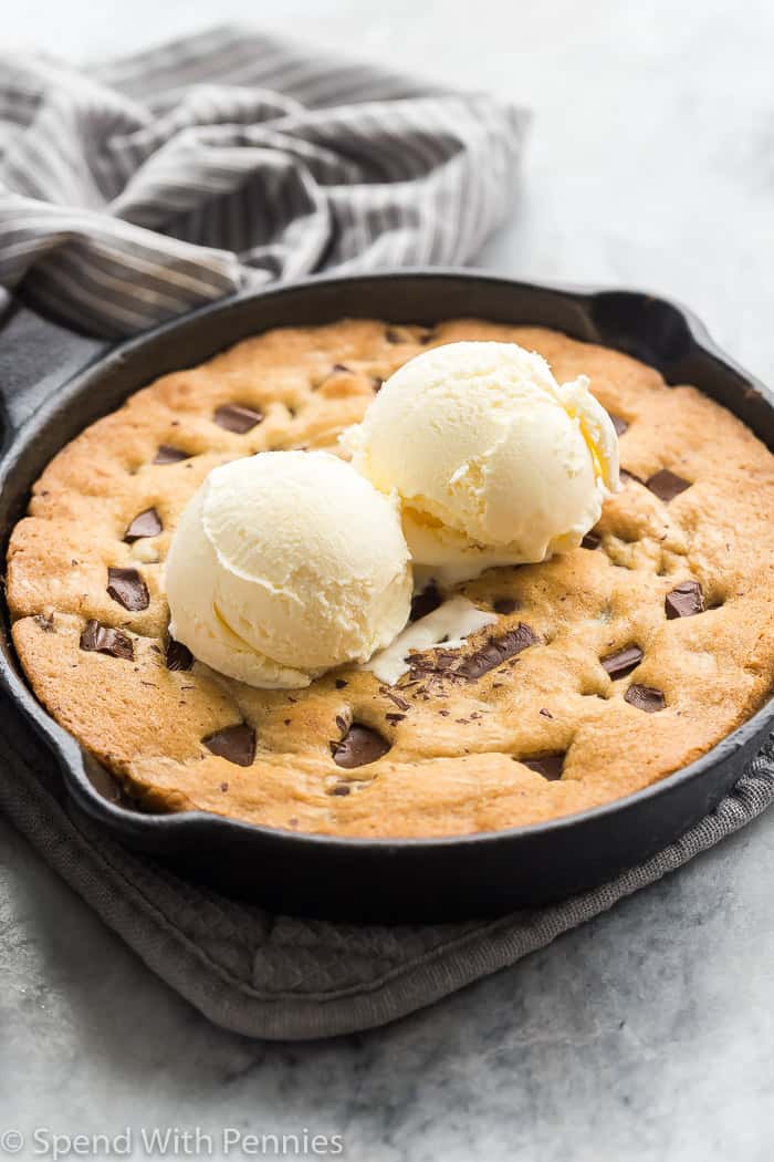 Homemade Pizookie Recipe {Great with Ice Cream} - Spend With Pennies