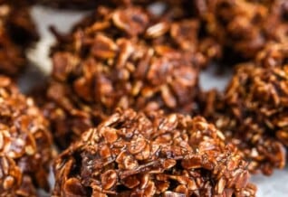 No bake oatmeal cookies on parchment paper