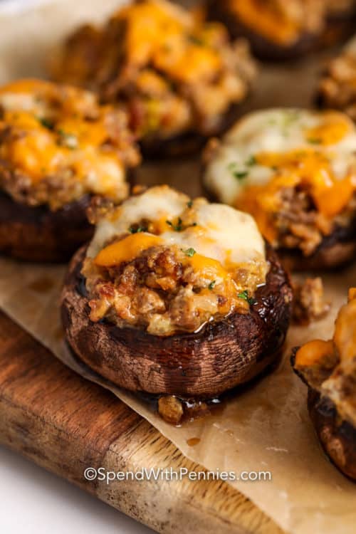 Bacon Double Cheeseburger Stuffed Mushrooms Recipe