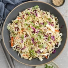 Asian slaw in a serving bowl