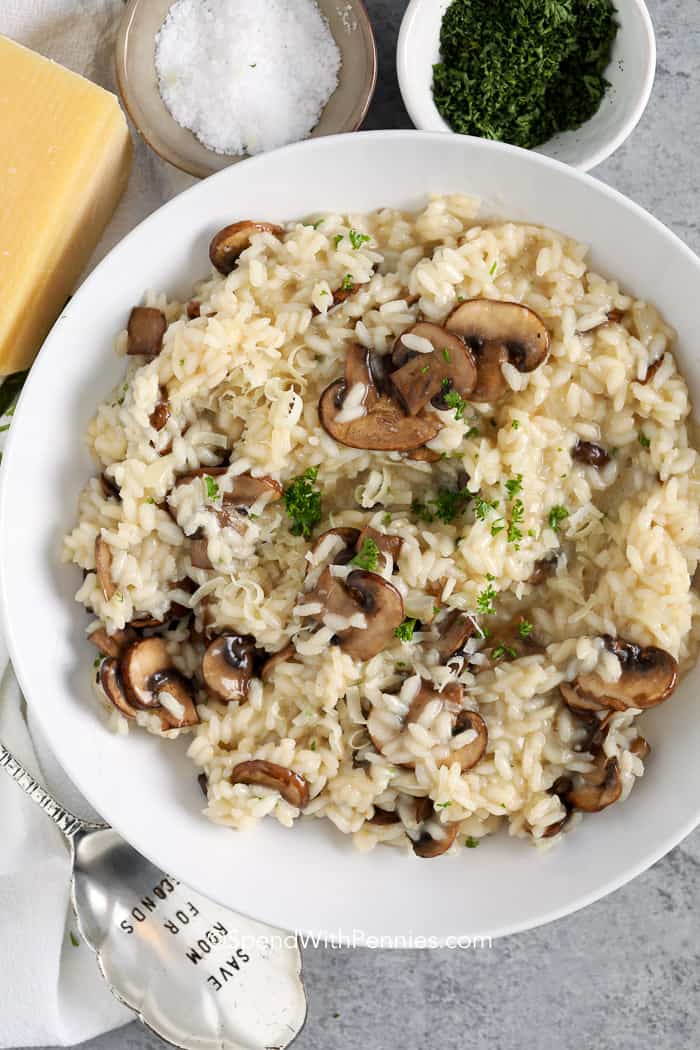 Creamy Mushroom Risotto {Easy to Make} - Honey and Bumble Boutique