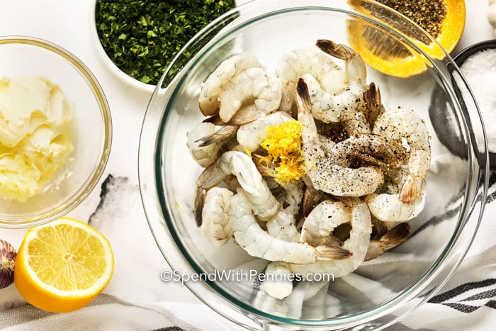 Garlic Butter Shrimp ready to cook