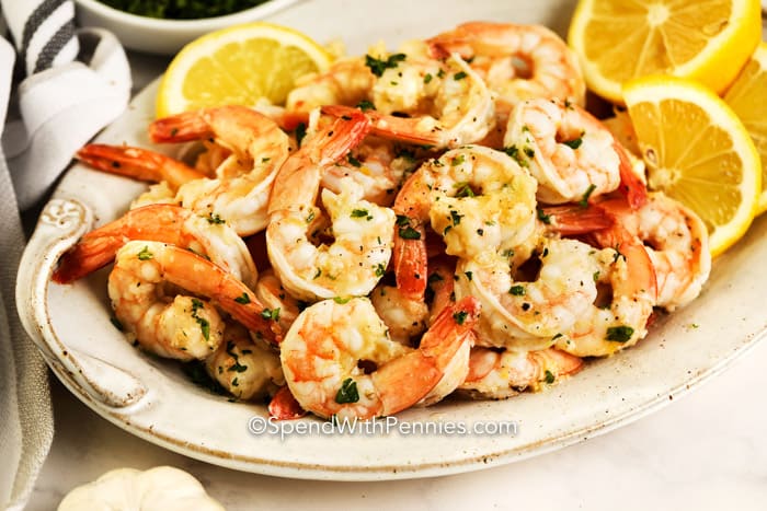 Garlic Butter Shrimp with lemon