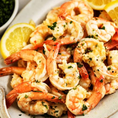 Garlic Butter Shrimp on a plate