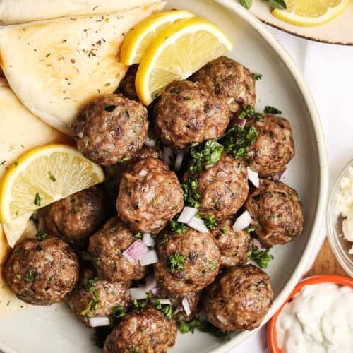 Greek Meatballs served with pita
