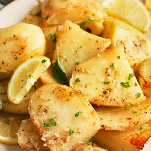 Greek Style Lemon Roasted Potatoes {So Flavorful!} Spend With Pennies