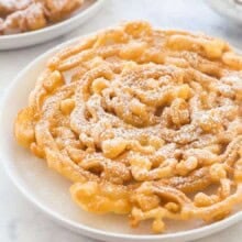 a funnel cake on a plate