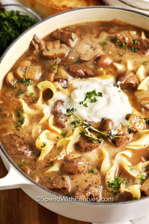 Beef Stroganoff Soup {Slow Cooker or Stovetop!} Spend With Pennies