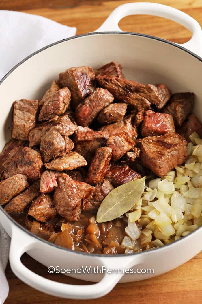 Making Beef Tips & Gravy in a pot