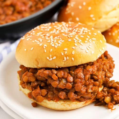 Lentil Sloppy Joes on a plate