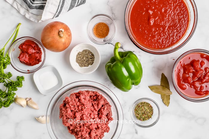 Meat sauce ingredients