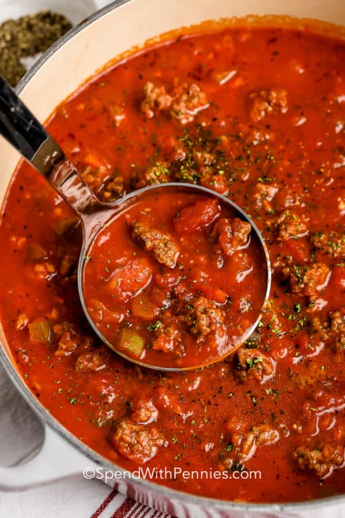 Easy Meat Sauce {Perfect on Pasta!} Spend With Pennies