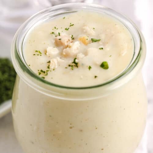Condensed cream of chicken soup in a jar