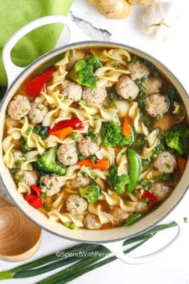a pot of unwrapped wonton soup