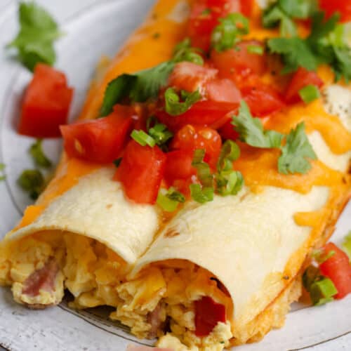 Breakfast Enchiladas on a plate