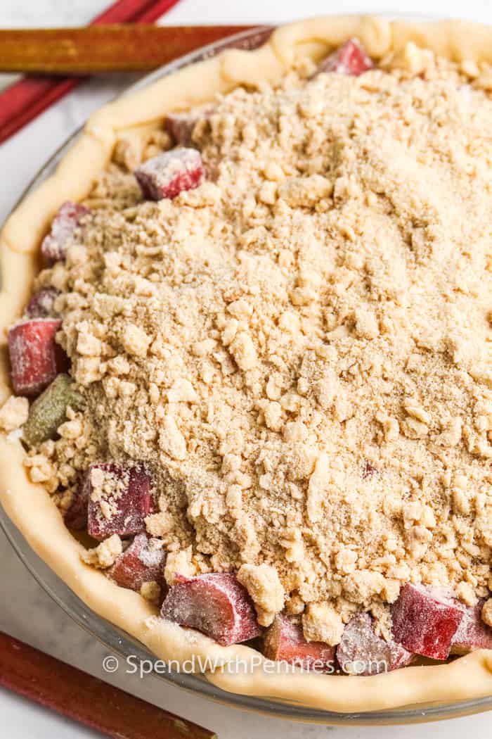 Rhubarb Pie before baking