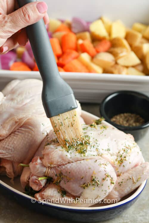 Roasted Cornish Hen (With Seasoned Veggies!) Spend With Pennies