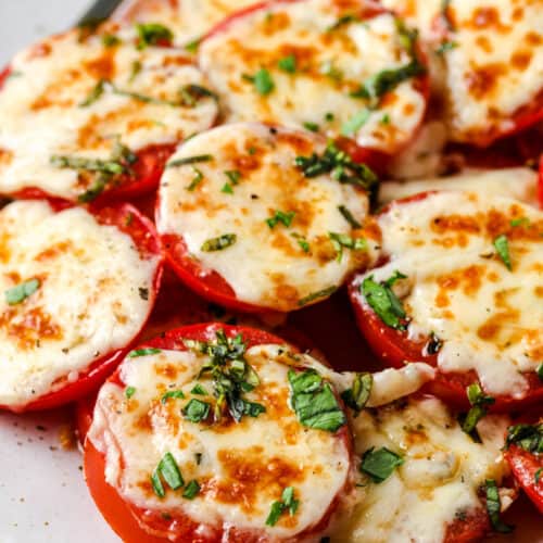 Broiled Tomatoes on a white plate