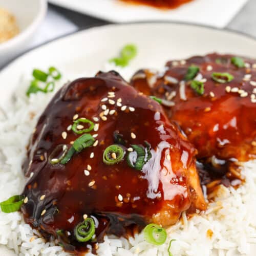 Honey Garlic Chicken on rice