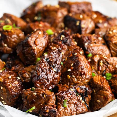 plated Ginger Soy Steak Bites
