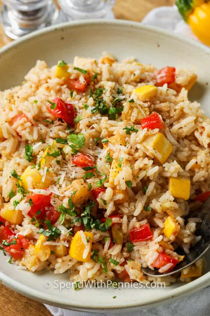 Summer Squash Rice (easy side dish) Spend With Pennies