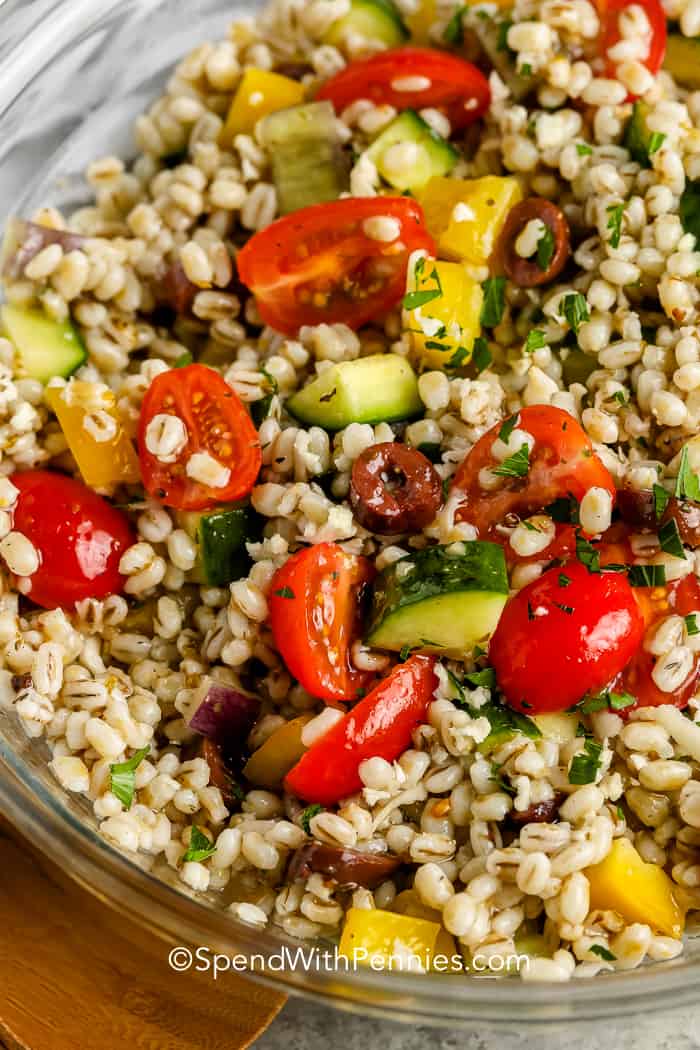 Barley Salad (Loaded with Fresh Veggies!) Spend With Pennies