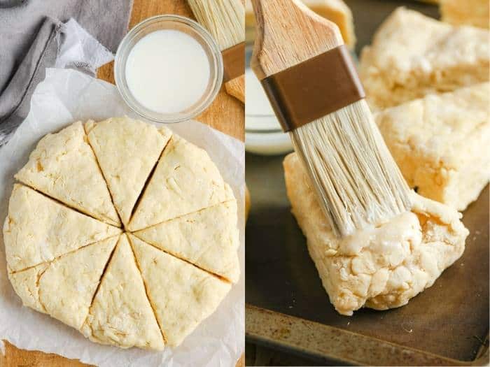 process of prepping Cheese Scones