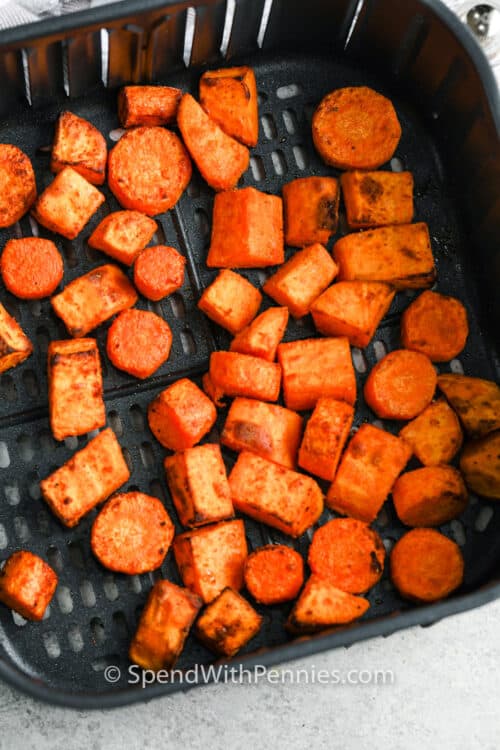 Roasted Sweet Potatoes and Carrots Spend With Pennies
