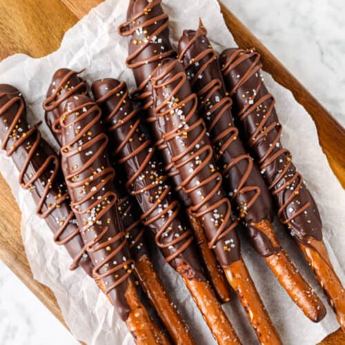 Caramel Chocolate Covered Pretzel Rods (So Easy to Make!) Spend With Pennies