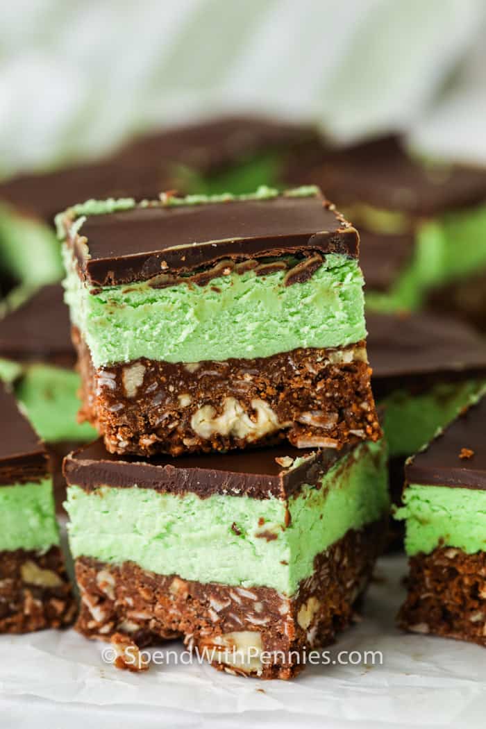 Chocolate Mint Nanaimo Bars (Freezer Friendly!) Spend With Pennies