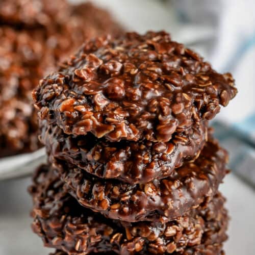 stack of No Bake Cookies