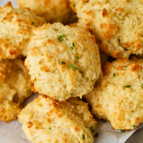 close up of plated Garlic Drop Biscuits