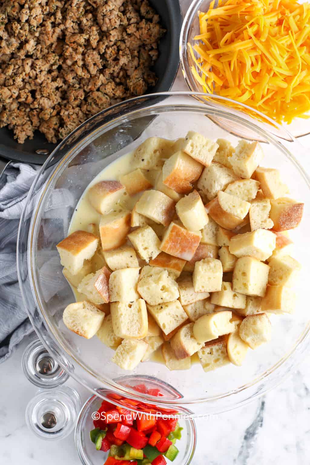 Sausage Cheddar Breakfast Strata Spend With Pennies