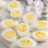 air fryer hard boiled eggs on a marble